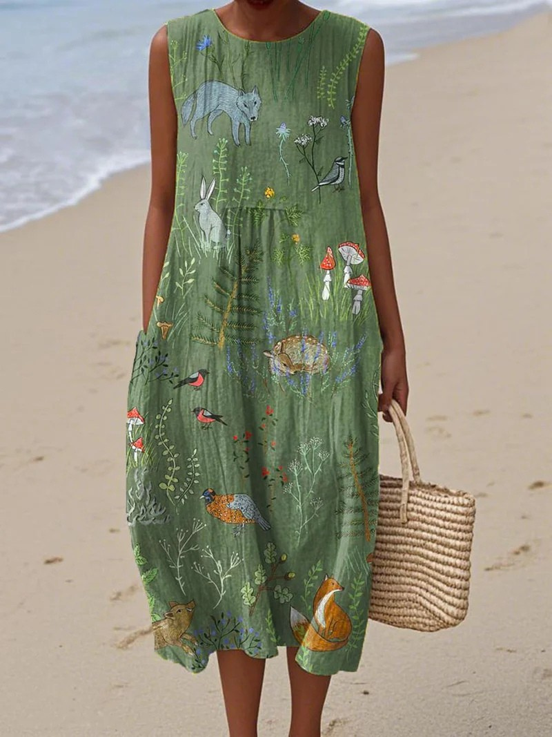 Freja Green Forest Dress