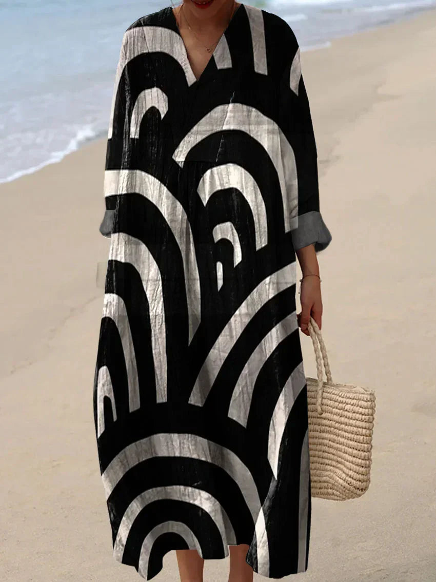 Ingrid Monochrome Print Dress