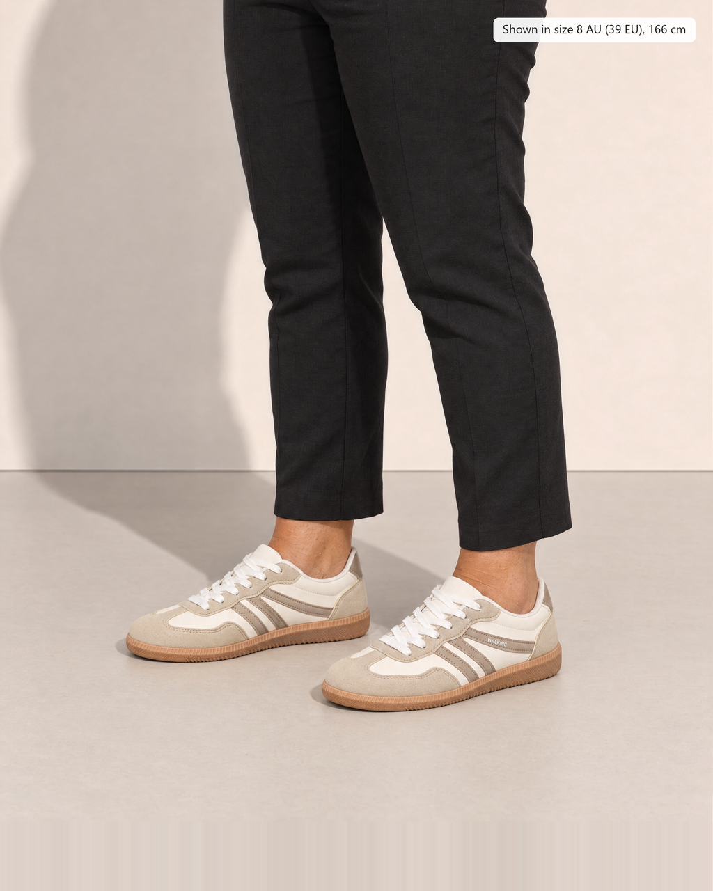 Isadora Women's Cushioned Sneakers - Adeline studio, shown in size 8 AU (39 EU), 166 cm