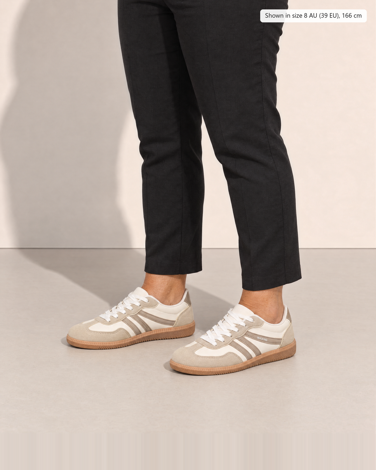 Isadora Women's Cushioned Sneakers - Adeline studio, shown in size 8 AU (39 EU), 166 cm