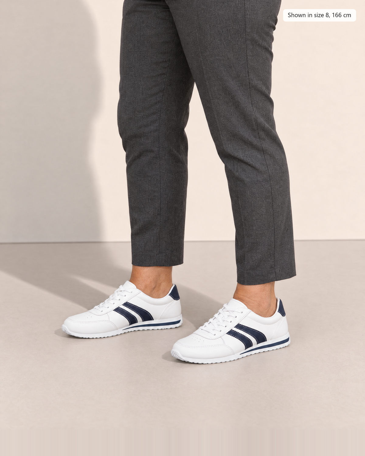 Freya Comfort-Focused Walking Sneakers - Adeline studio, shown in size 8, 166 cm