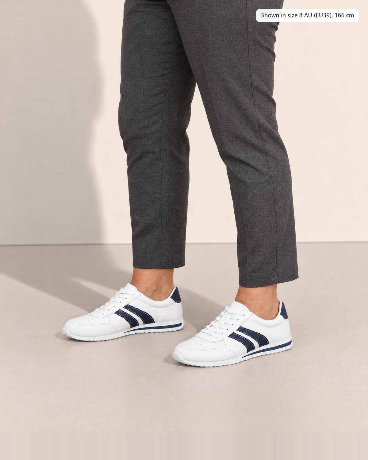 Freya Comfort-Focused Walking Sneakers - Adeline studio, shown in size 8 AU (EU39), 166 cm