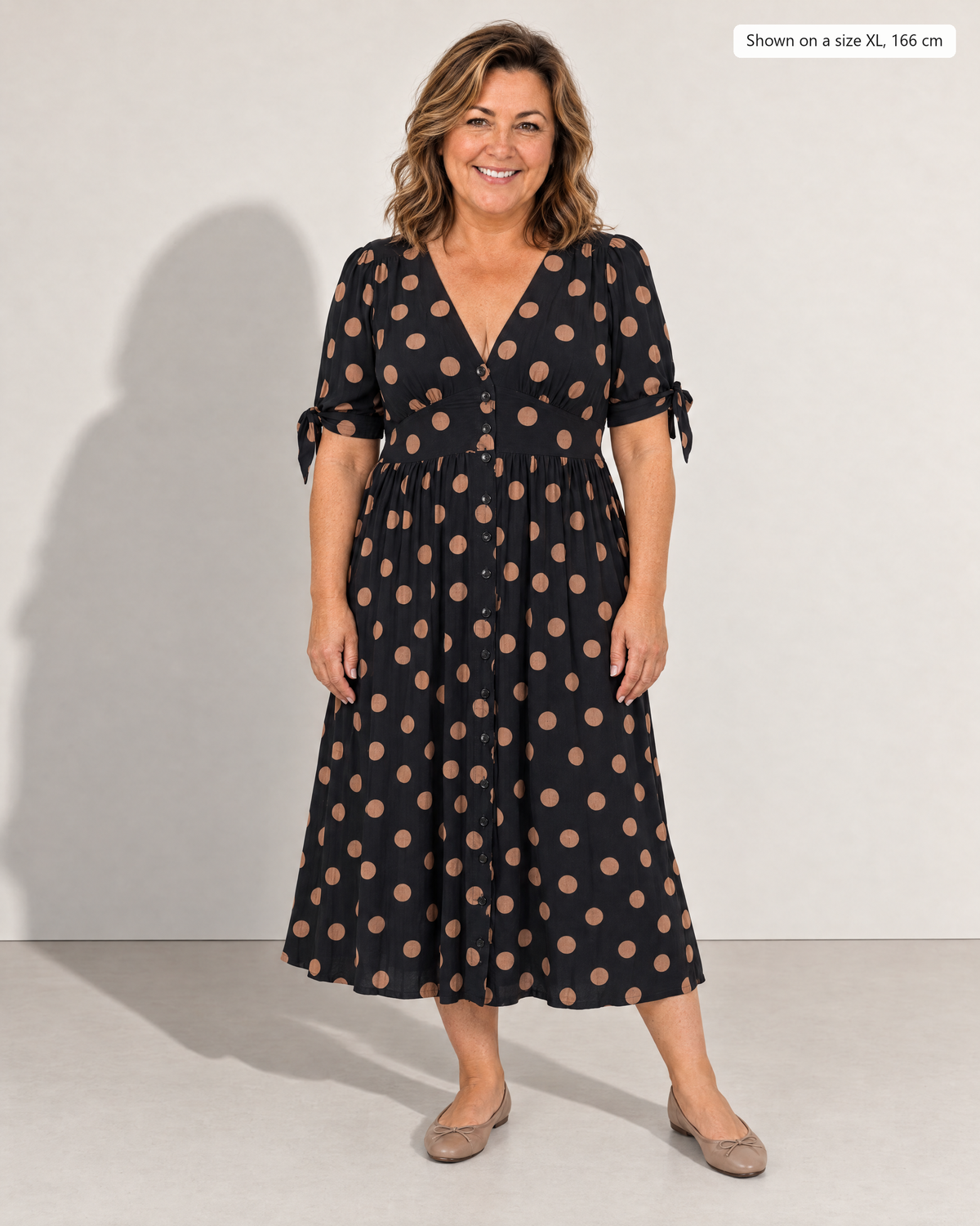 Zola Flattering Midi Dress - Adeline studio, shown on a size XL, 166 cm