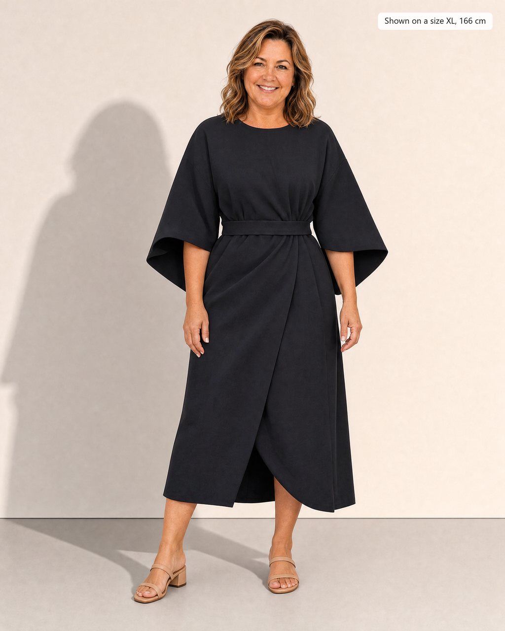 Sally Fitted Dress - Adeline studio, shown on a size XL, 166 cm