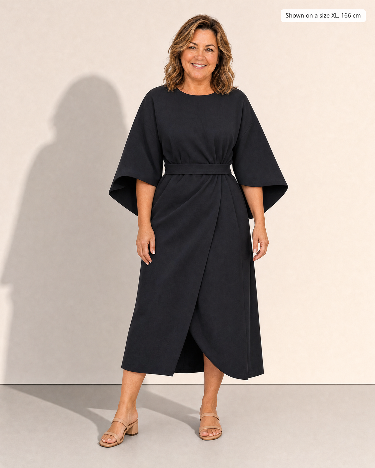 Sally Fitted Dress - Adeline studio, shown on a size XL, 166 cm