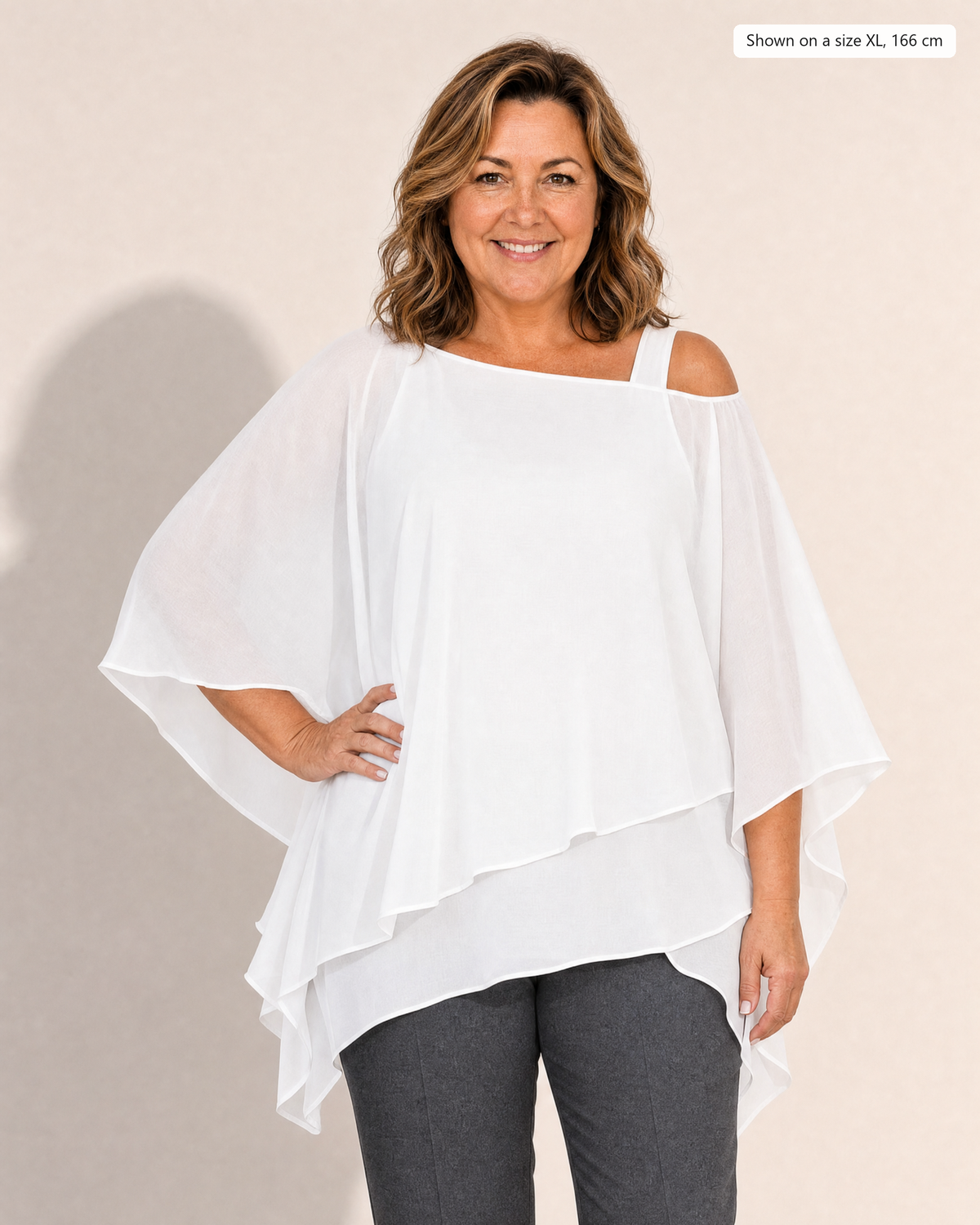 Anya Effortless Flowy Blouse - Adeline studio, shown on a size XL, 166 cm