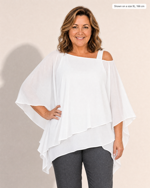Anya Effortless Flowy Blouse - Adeline studio, shown on a size XL, 166 cm