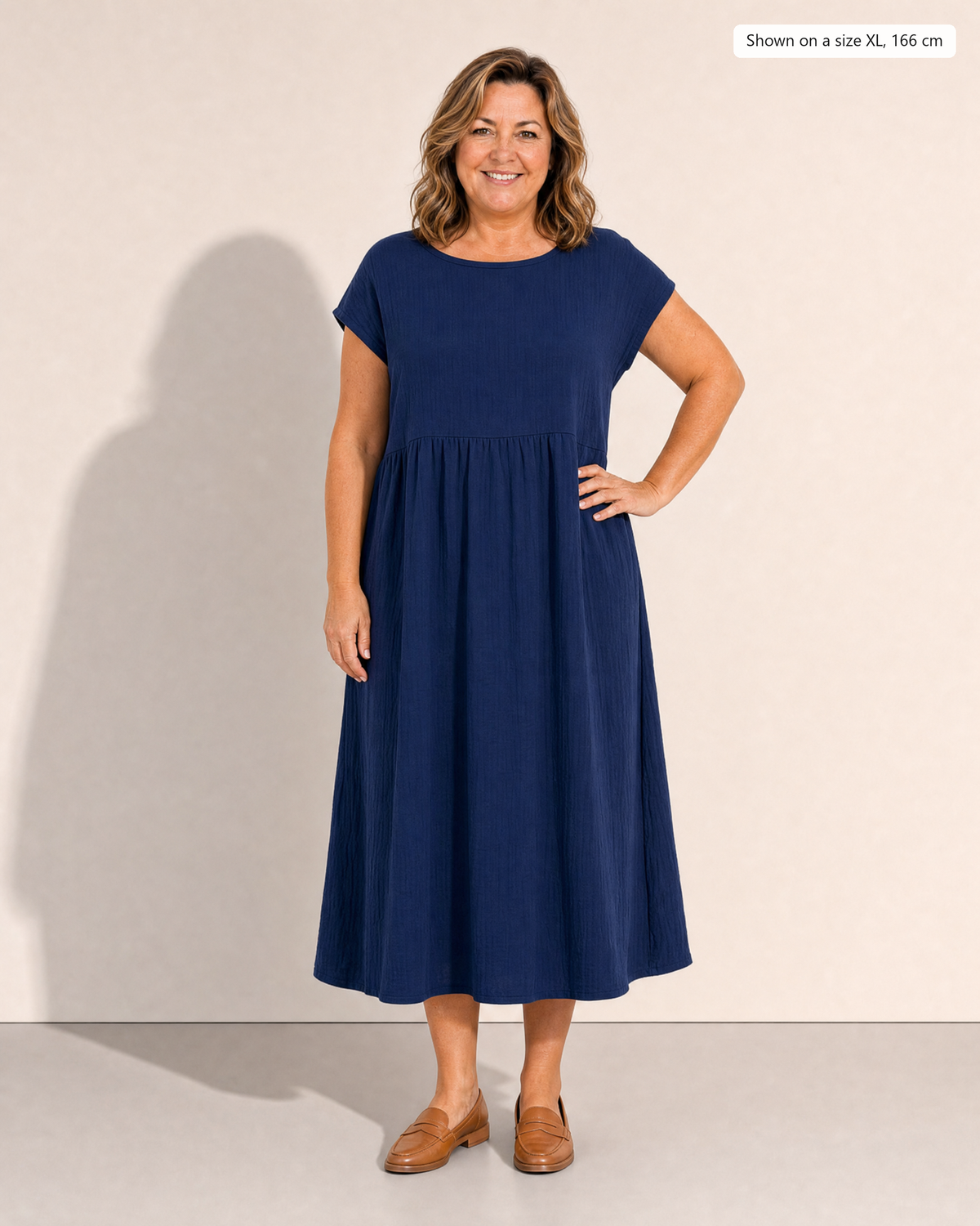 Monica Relaxed Midi Dress - Adeline studio, shown on a size XL, 166 cm