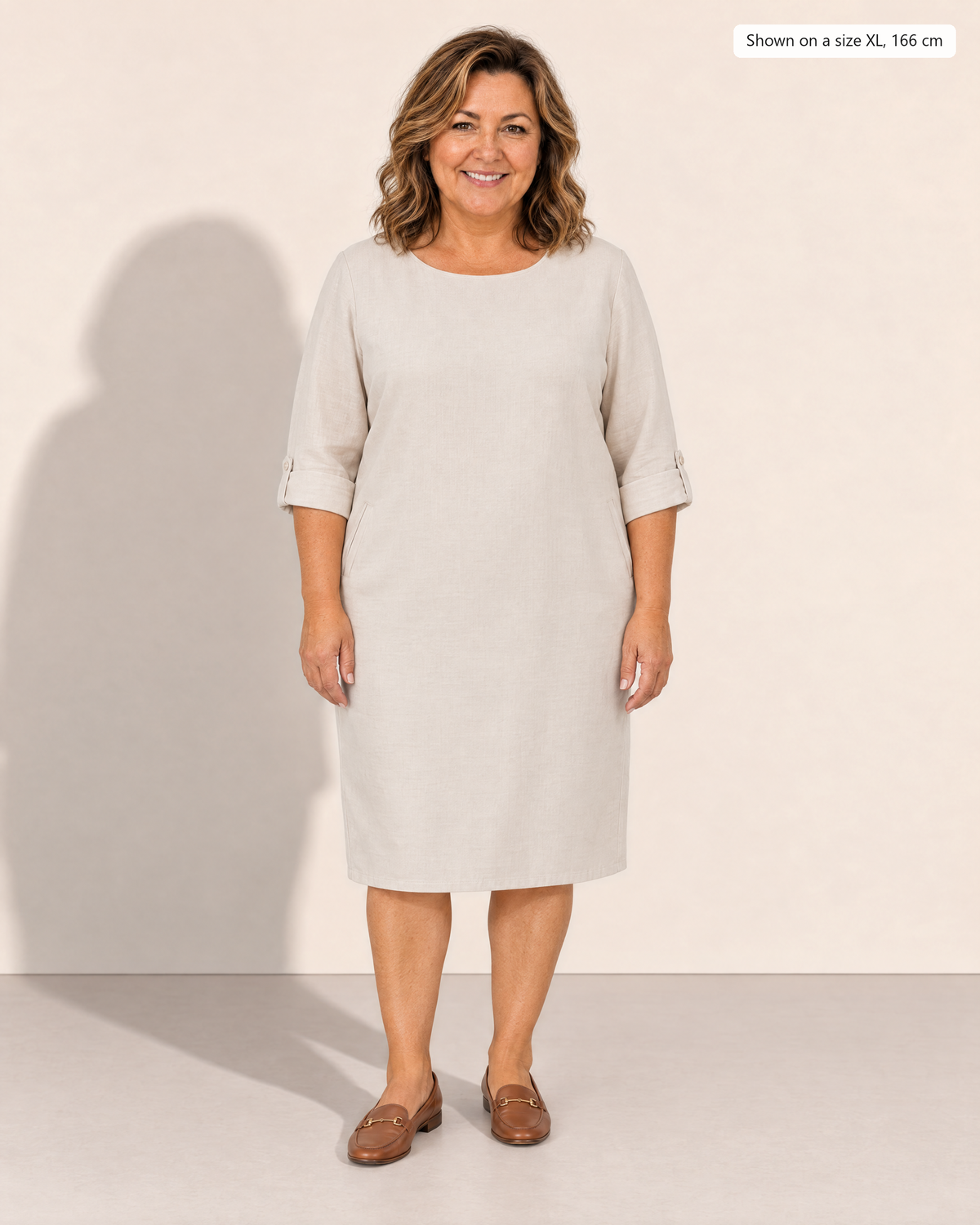 Linnea Effortless Midi Dress - Adeline studio, shown on a size XL, 166 cm