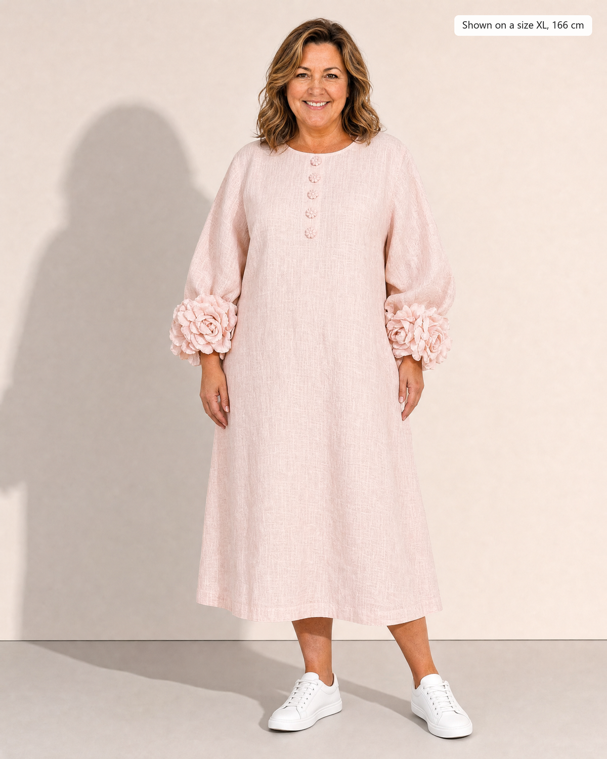Georgina Effortless A-Line Midi Dress - Adeline studio, shown on a size XL, 166 cm
