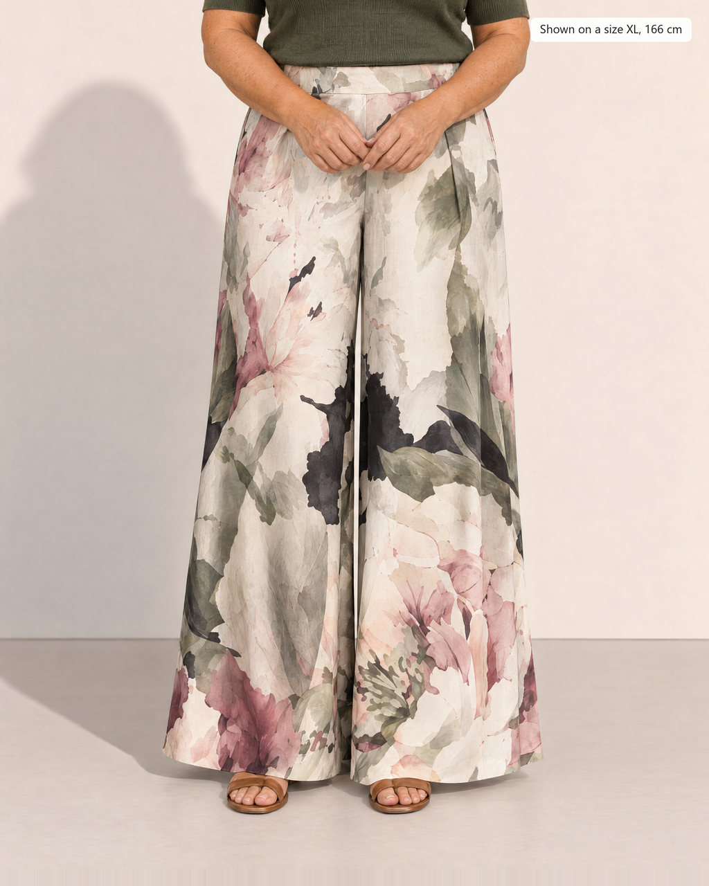 Adelina Elegant Wide-Leg Trousers - Adeline studio, shown on a size XL, 166 cm