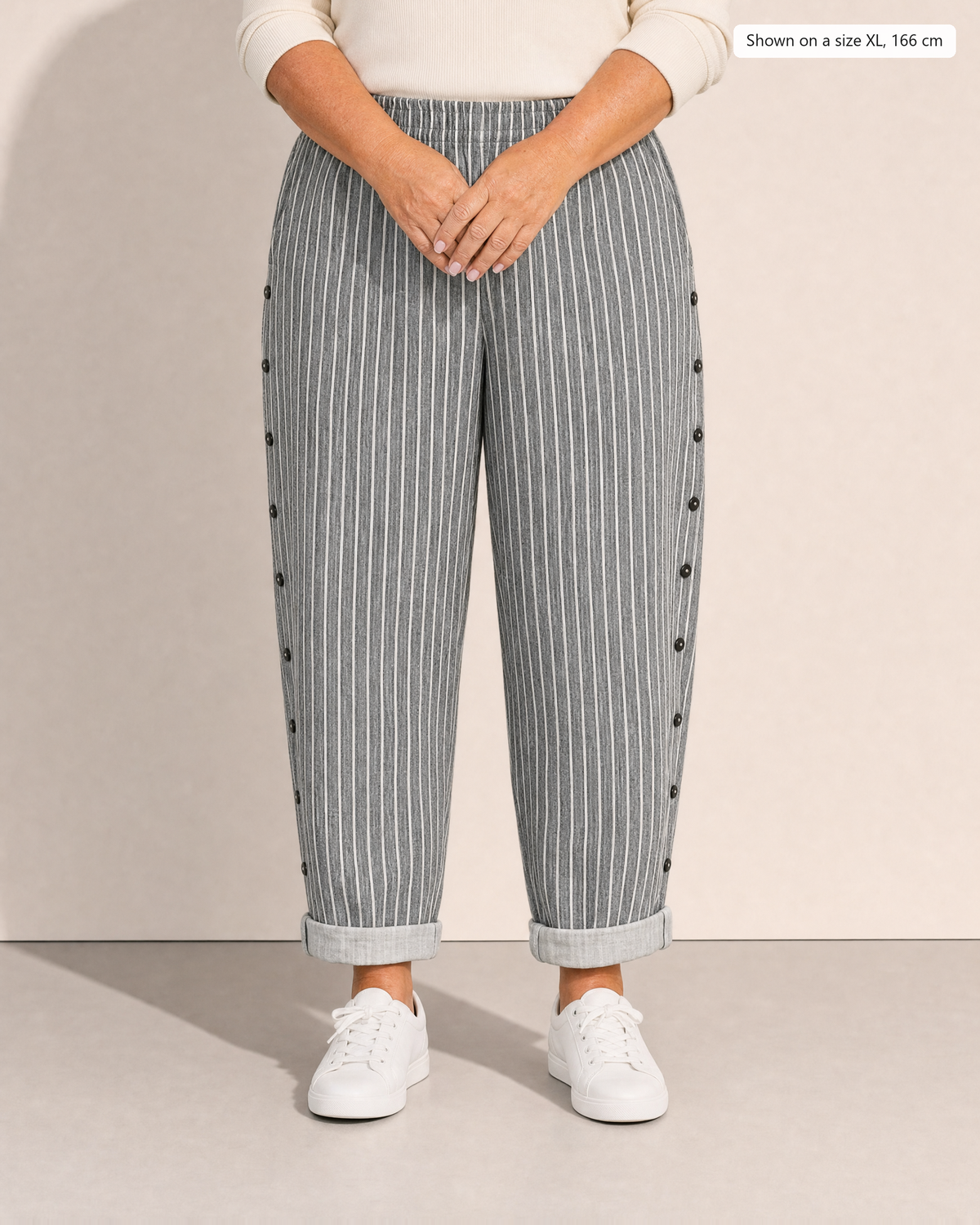 Leona Lightweight Casual Trousers - Adeline studio, shown on a size XL, 166 cm