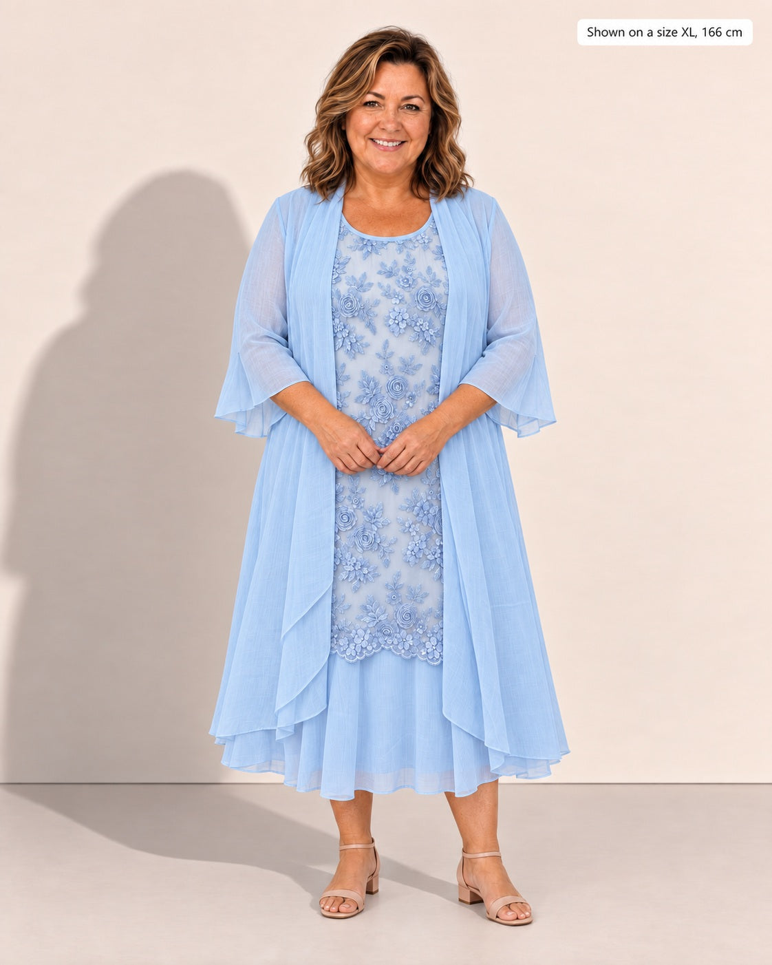 Maya Elegant Chiffon Two-Piece Dress
