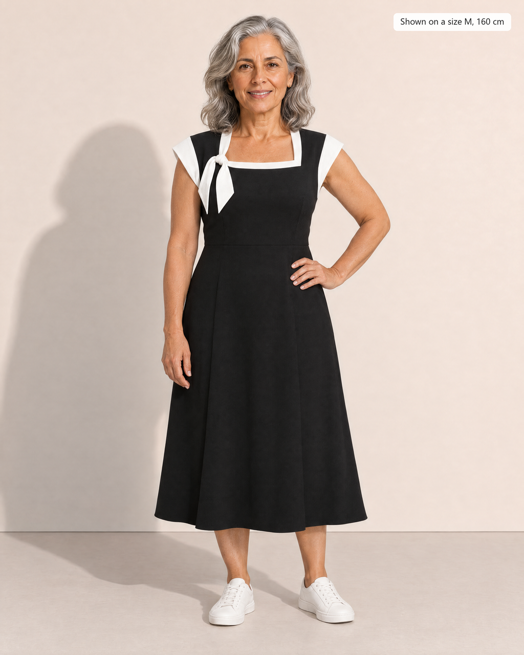 Eliza Chic Colorblock Midi Dress - Adeline studio, shown on a size M, 160 cm