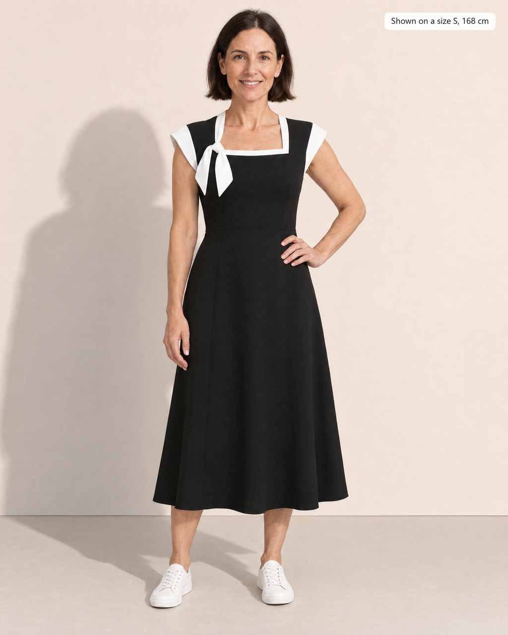 Eliza Chic Colorblock Midi Dress - Adeline studio, shown on a size S, 168 cm