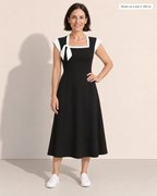 Eliza Chic Colorblock Midi Dress - Adeline studio, shown on a size S, 168 cm