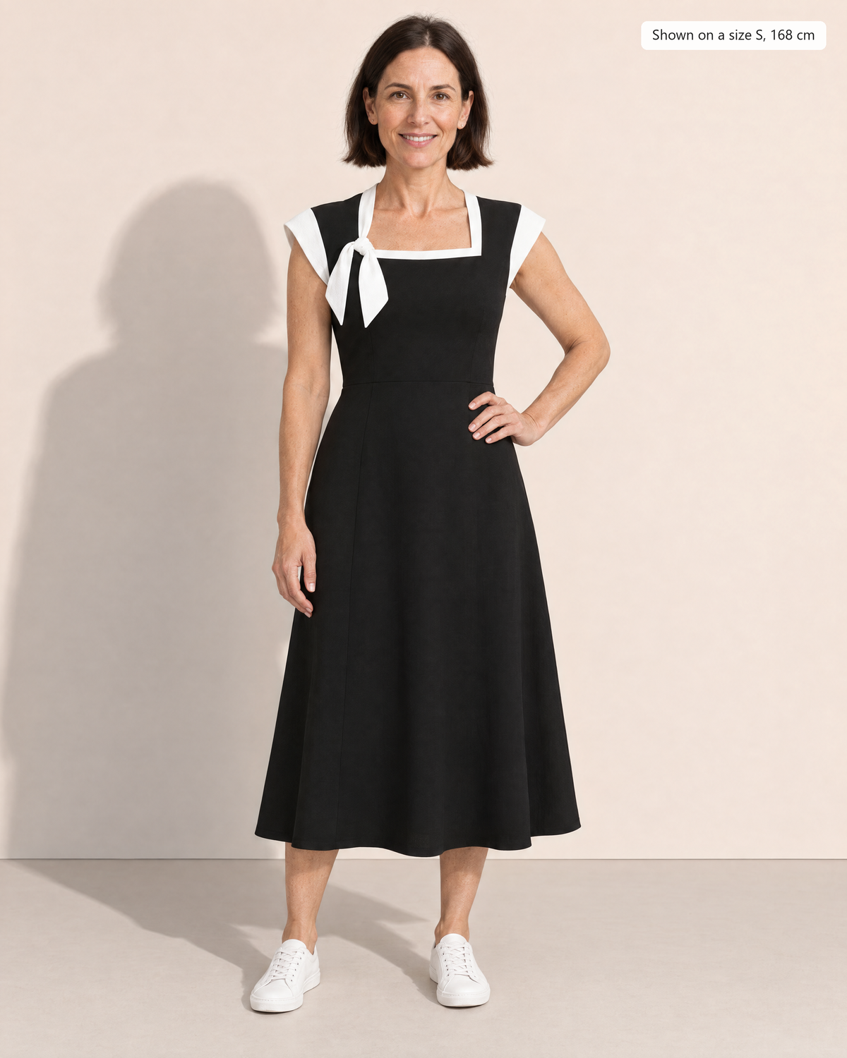 Eliza Chic Colorblock Midi Dress - Adeline studio, shown on a size S, 168 cm