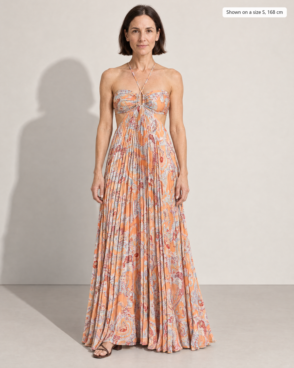 Adelaide Halter Neck Maxi Dress - Adeline studio, shown on a size S, 168 cm