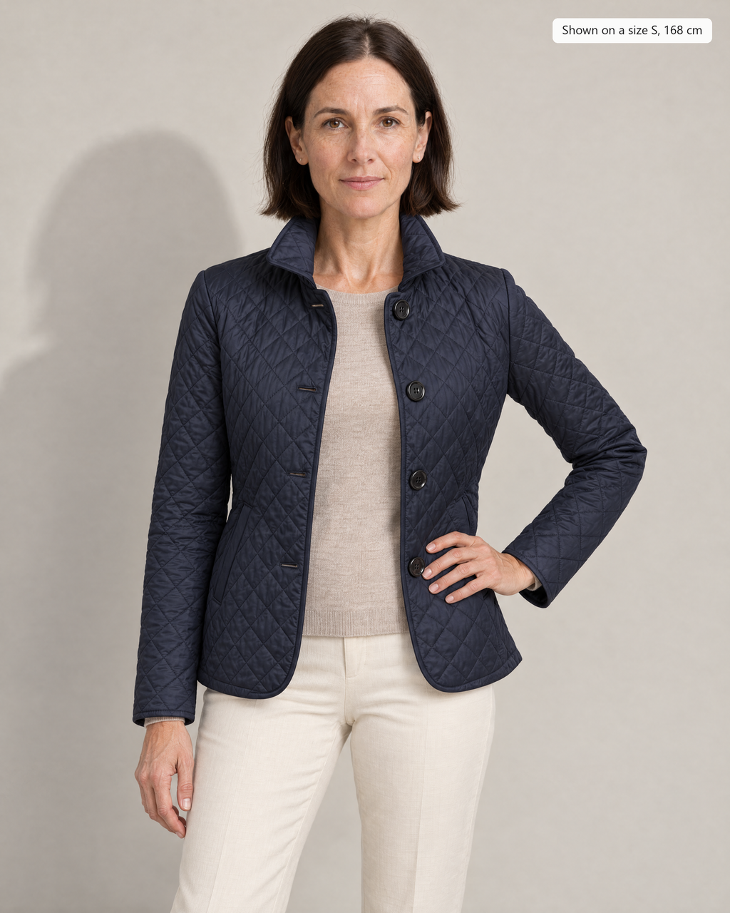 Maeve Lightweight Quilted Jacket - Adeline studio, shown on a size S, 168 cm