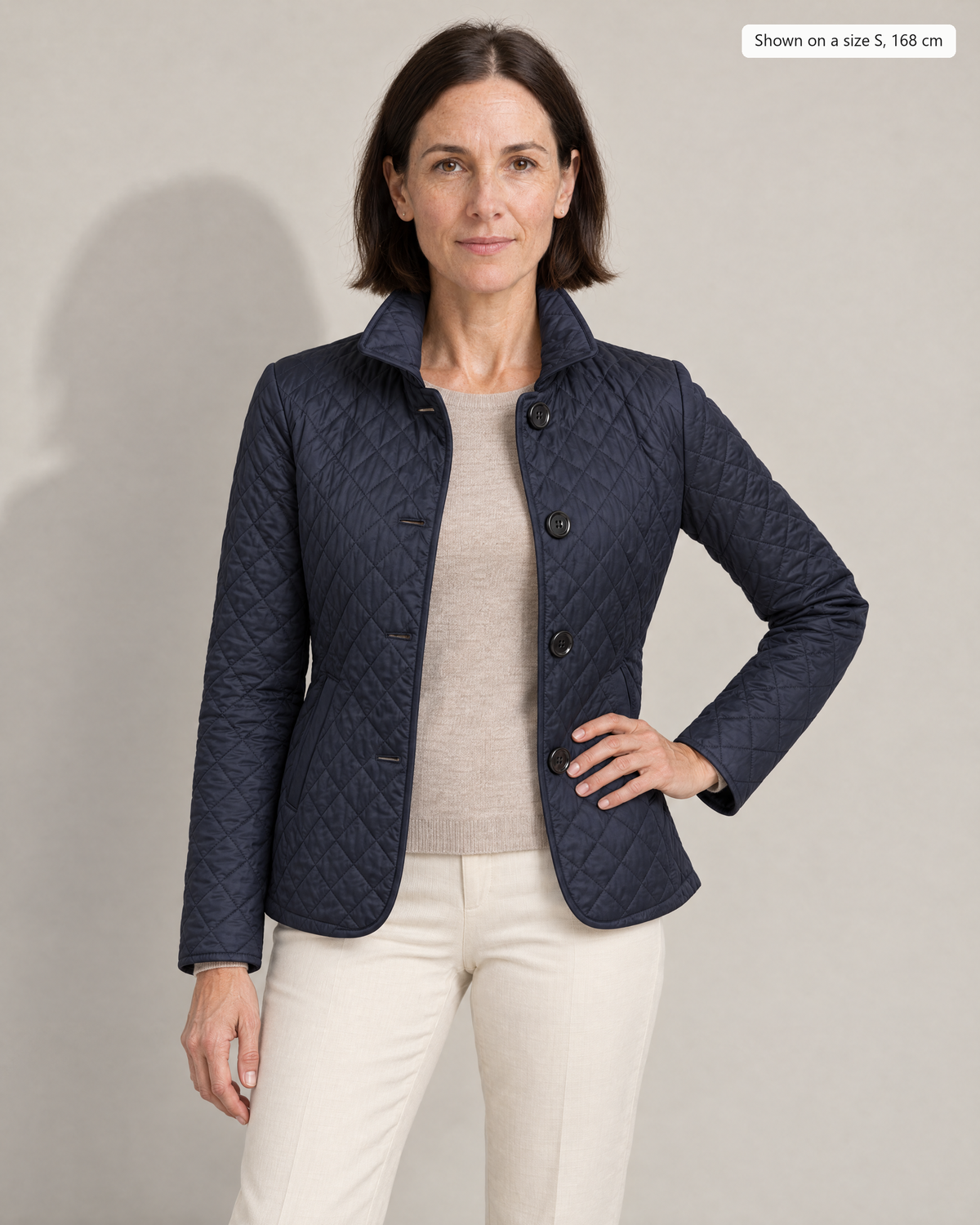 Maeve Lightweight Quilted Jacket - Adeline studio, shown on a size S, 168 cm