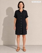 Kelsey Button Up Pocket Mini Shirt Dress - Adeline studio, shown on a size S, 168 cm