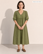 Annelise Lace Trim Midi Dress - Adeline studio, shown on a size S, 168 cm