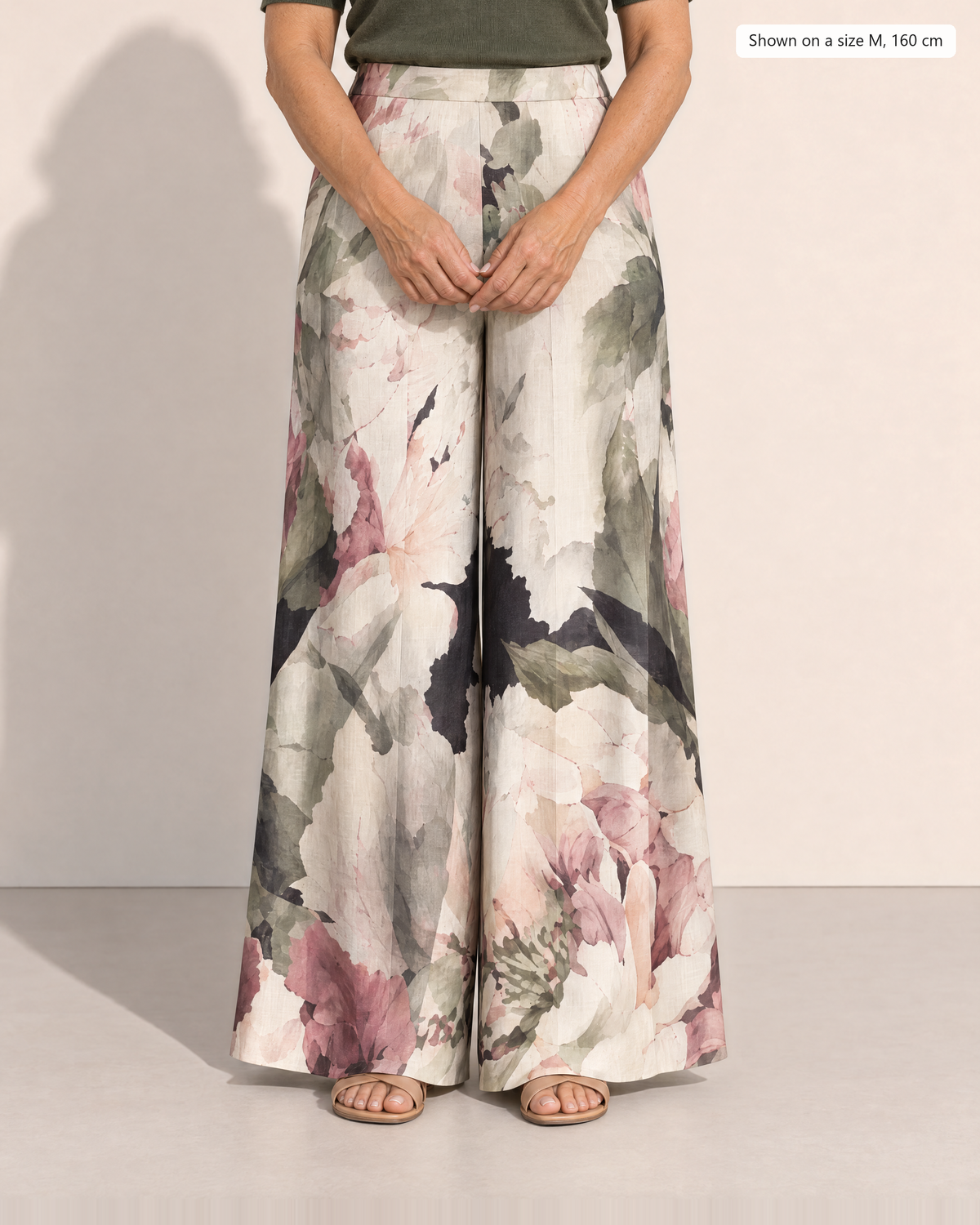 Adelina Elegant Wide-Leg Trousers - Adeline studio, shown on a size M, 160 cm