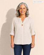 Amelia Light Linen Blouse - Adeline studio, shown on a size M, 160 cm