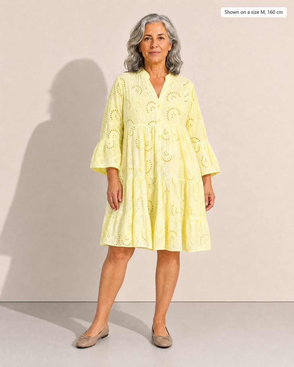 Sienna V-Neck Summer Dress - Adeline studio, shown on a size M, 160 cm