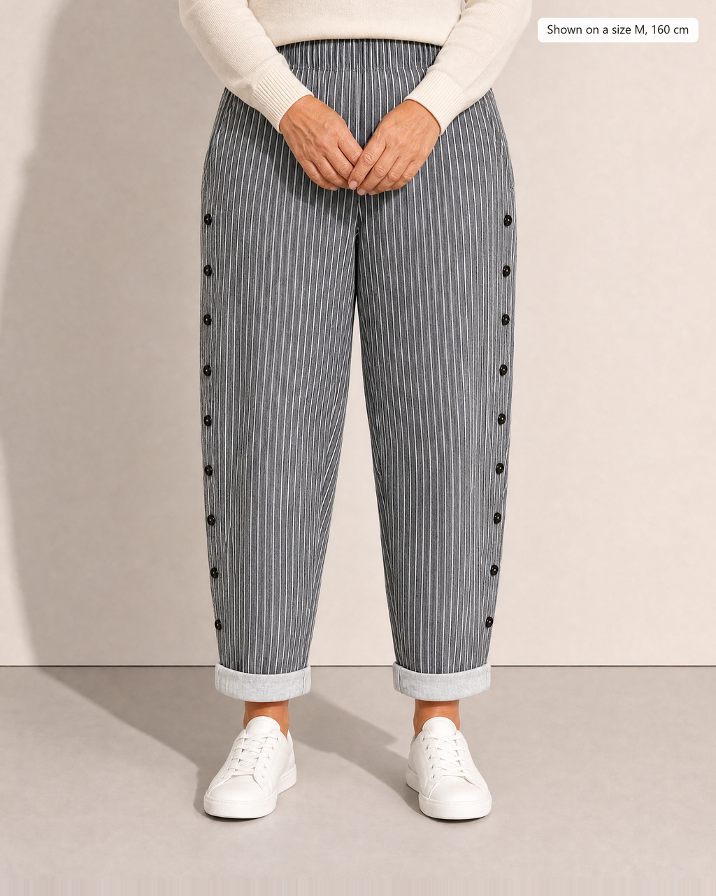 Leona Lightweight Casual Trousers - Adeline studio, shown on a size M, 160 cm
