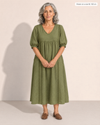 Annelise Lace Trim Midi Dress - Adeline studio, shown on a size M, 160 cm