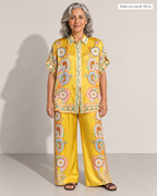Penelope Paisley Satin Shirt and Pants Set - Adeline studio, shown on a size M, 160 cm