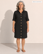 Leilani Relaxed Button-Front Summer Dress - Adeline studio, shown on a size M, 160 cm