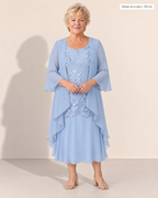 Maya Elegant Chiffon Two-Piece Dress - Adeline studio, shown on a size L, 163 cm