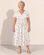 Estelle Elegant Floral Midi Dress - Adeline studio, shown on a size L, 163 cm