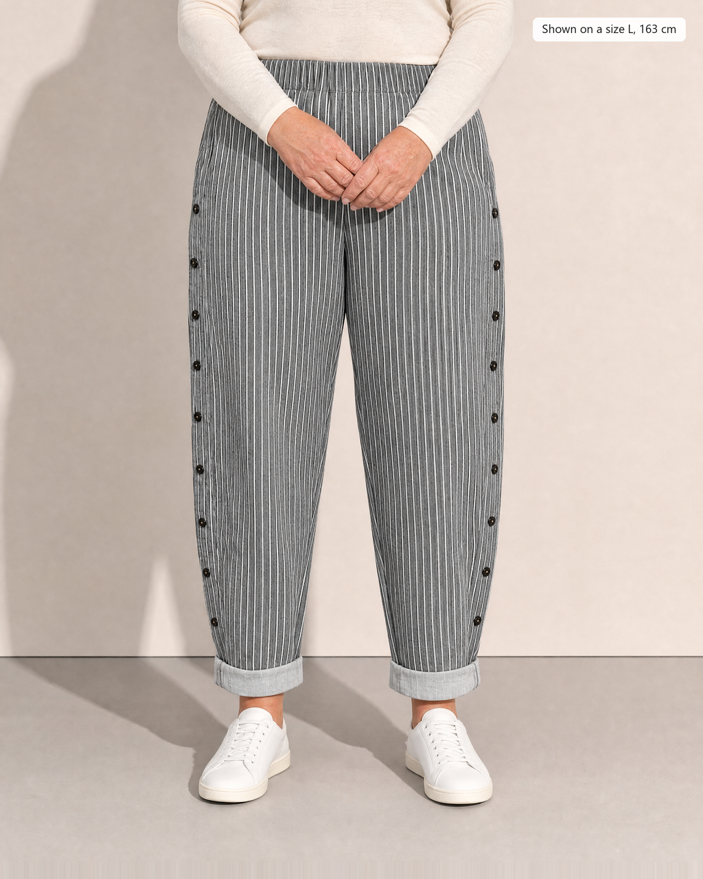 Leona Lightweight Casual Trousers - Adeline studio, shown on a size L, 163 cm