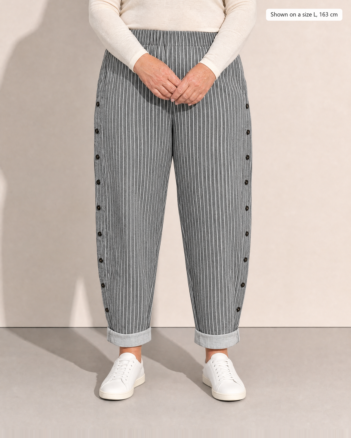 Leona Lightweight Casual Trousers - Adeline studio, shown on a size L, 163 cm