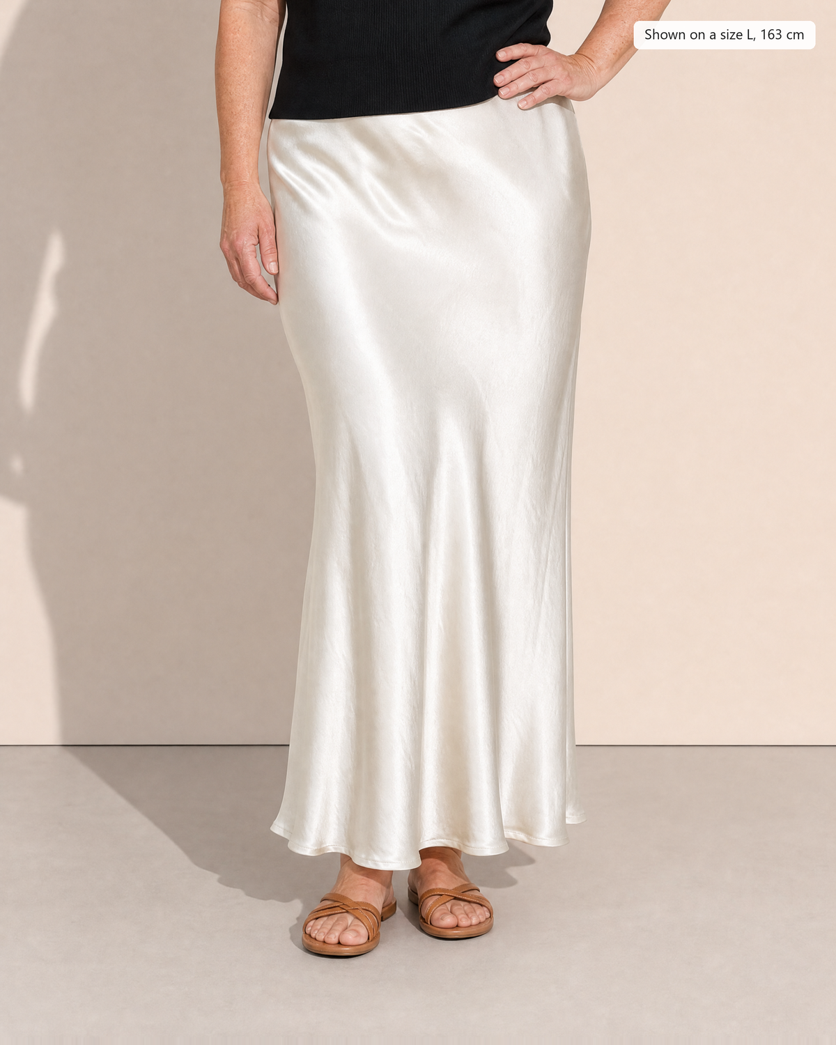 Amara Elegant Midi Skirt - Adeline studio, shown on a size L, 163 cm