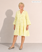Sienna V-Neck Summer Dress - Adeline studio, shown on a size L, 163 cm