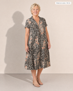 Thalia Lightweight Floral Midi Dress - Adeline studio, shown on a size L, 163 cm