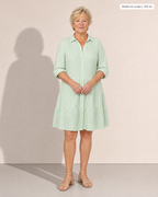 Pearl Breezy Striped Dress - Adeline studio, shown on a size L, 163 cm