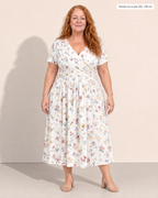 Estelle Elegant Floral Midi Dress - Adeline studio, shown on a size 2XL, 158 cm