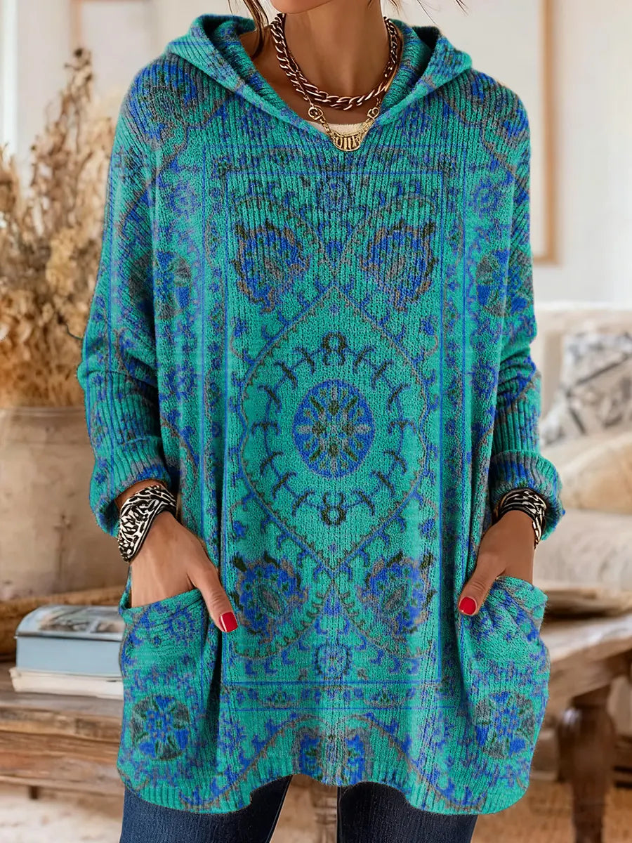 Seraphina - Retro Hooded Knit Tunic
