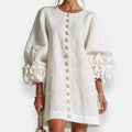 Rowena - Elegant Embossed Floral Dress product image