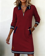 Close-up of the fabric texture of the dress, suggesting comfort and softness.