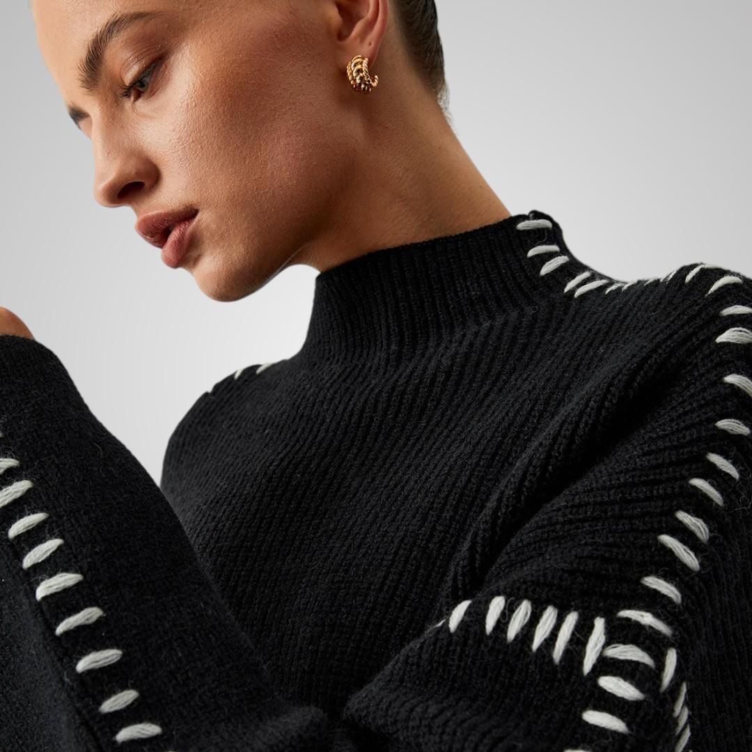 Elvira Black Knit Sweater