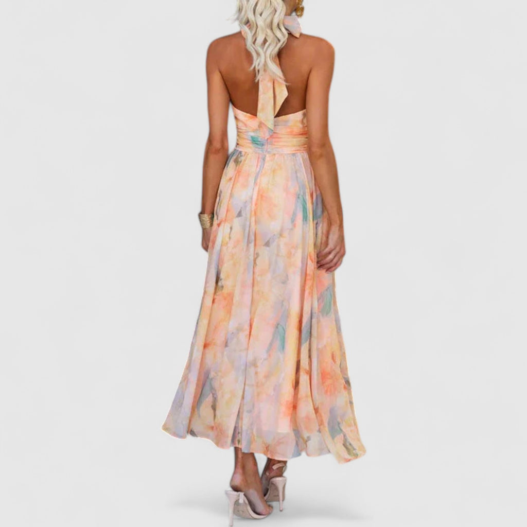 Bridget Watercolour Halter Dress