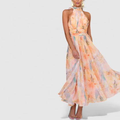 Freja Watercolour Halter Dress