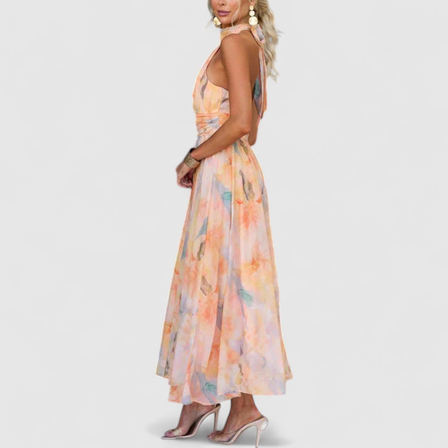 Freja Watercolour Halter Dress