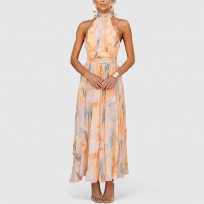 Freja Watercolour Halter Dress